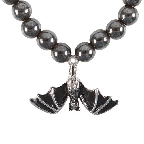 Hanging Bat Hematite Charm Bracelet From Witch, Please!