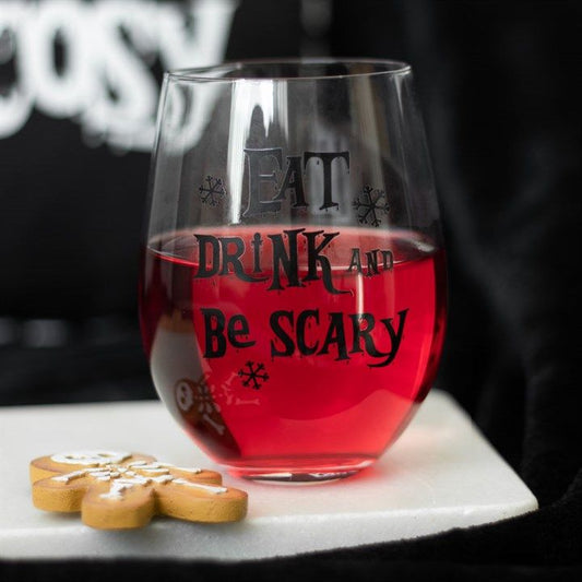 Eat, Drink & Be Scary Stemless Glass From Witch, Please!