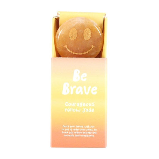 Be Brave Yellow Jade Happy Face Crystal From Witch, Please!