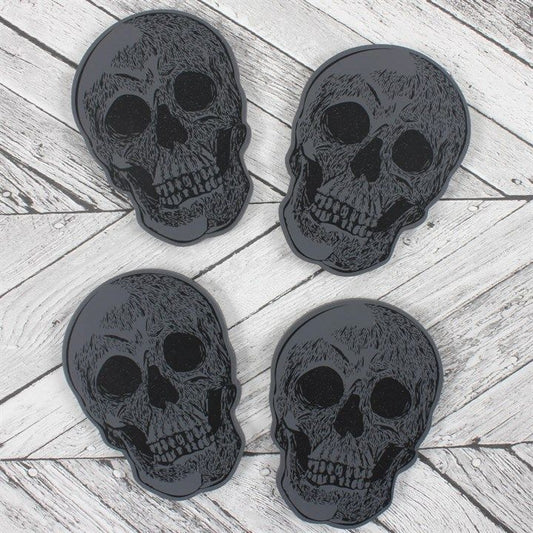 Set Of 4 Skull Coasters From Witch, Please!