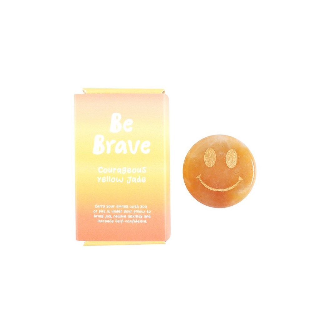 Be Brave Yellow Jade Happy Face Crystal From Witch, Please!