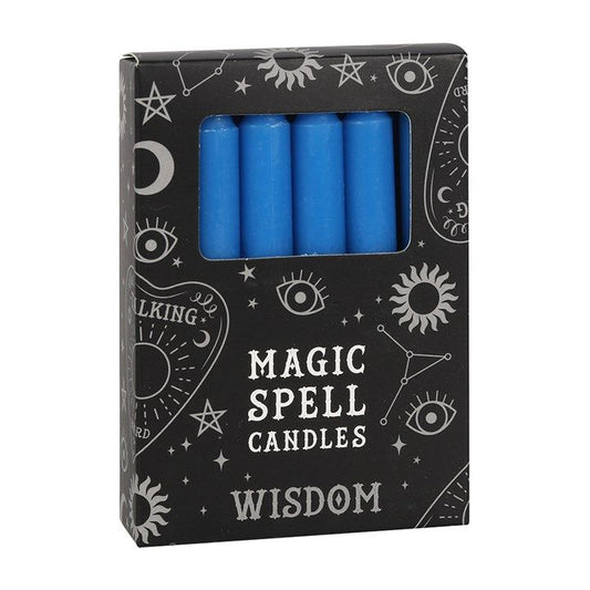 Set of 12 Blue 'Wisdom' Spell Candles From Witch, Please!