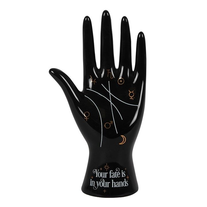 Black Ceramic Palmistry Hand Ornament From Witch, Please!