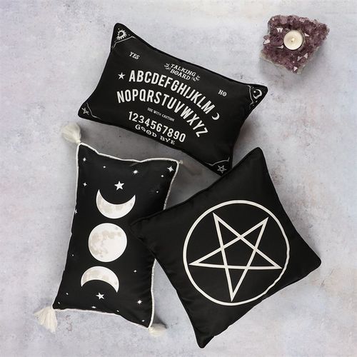 Small Rectangular Black and White Talking Board Cushion From Witch, Please!