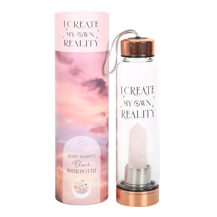 Rose Quartz Create My Own Reality Glass Water Bottle From Witch, Please!