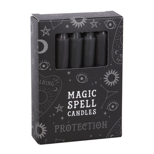 Set of 12 Black 'Protection' Spell Candles From Witch, Please!