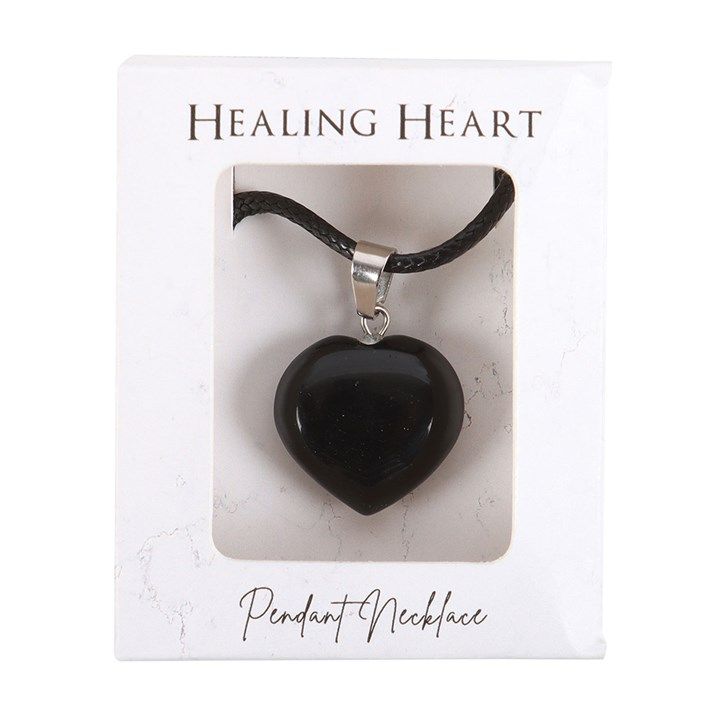 Black Obsidian Healing Crystal Heart Necklace From Witch, Please!