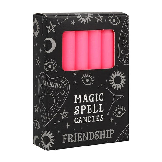 Set of 12 Pink 'Friendship' Spell Candles From Witch, Please!