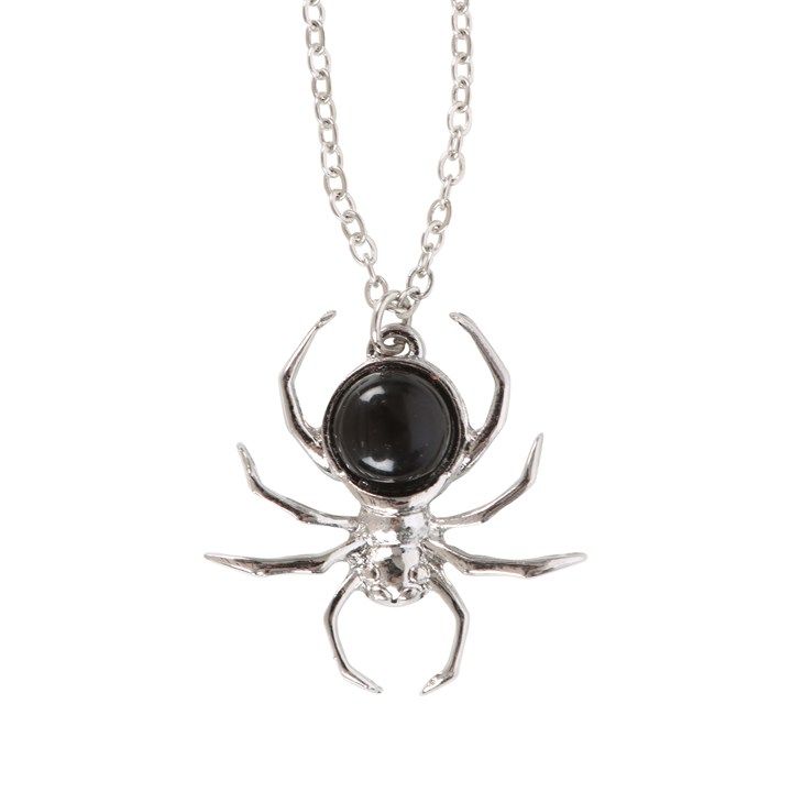 Black Obsidian Spider Pendant Necklace From Witch, Please!