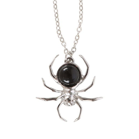 Black Obsidian Spider Pendant Necklace From Witch, Please!