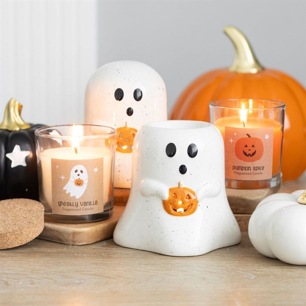 Ghost Shaped Tealight Candle Holder with Pumpkin From Witch, Please!