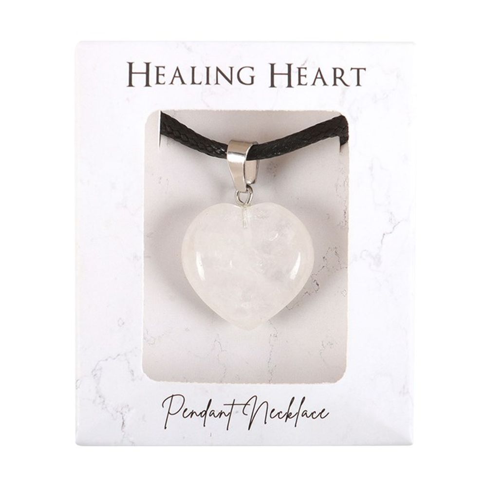 Clear Quartz Healing Crystal Heart Necklace From Witch, Please!