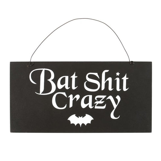 20cm Bat Shit Crazy Hanging Sign From Witch, Please!