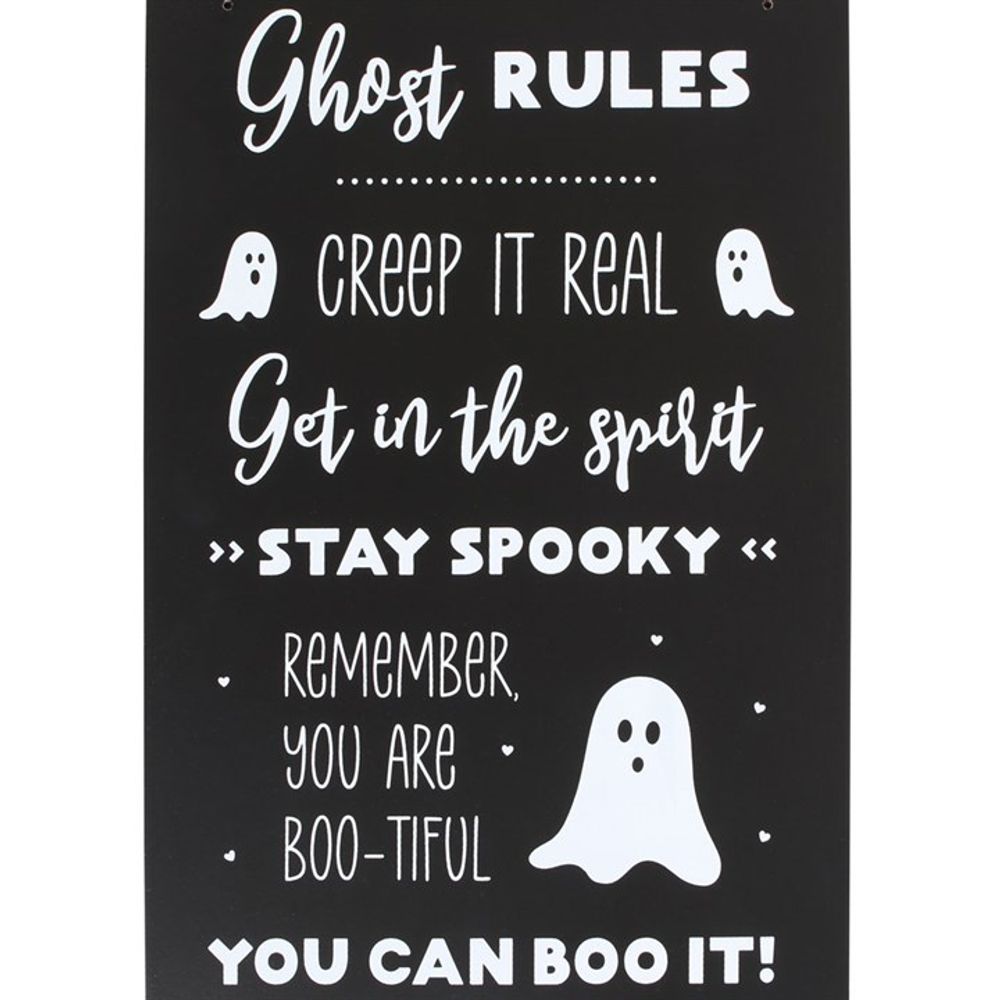 30cm Ghost Rules Hanging Sign From Witch, Please!