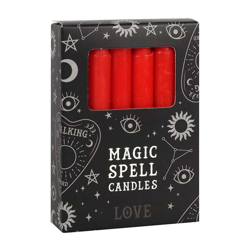 Set of 12 Red 'Love' Spell Candles From Witch, Please!