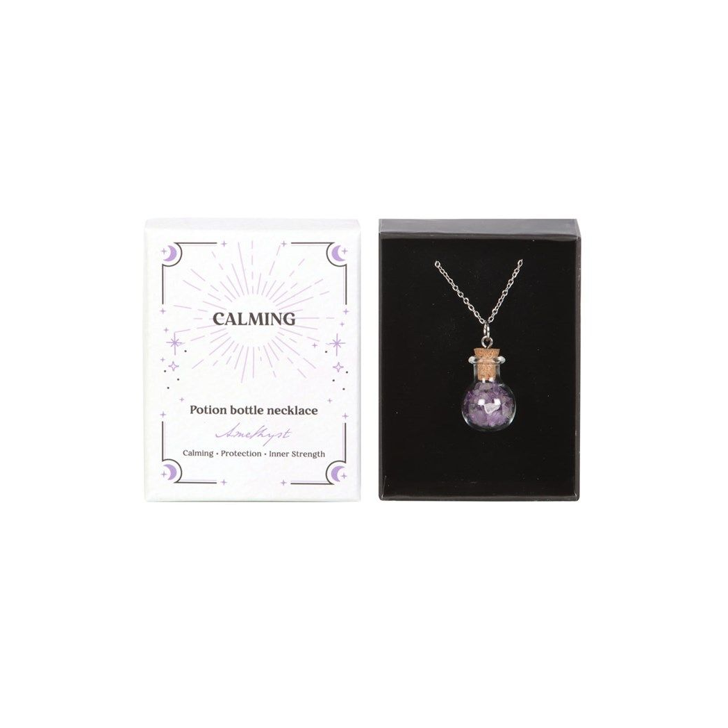 Calming Amethyst Crystal Chip Potion Bottle Necklace From Witch, Please!