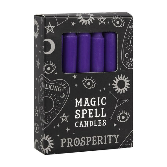 Set of 12 Purple 'Prosperity' Spell Candles From Witch, Please!