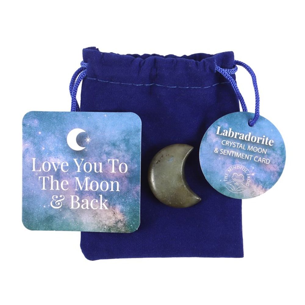 Love You to the Moon Labradorite Crystal Moon in a Bag From Witch, Please!