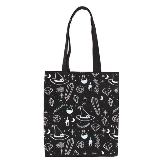 Crystal Witch Print Polycotton Tote Bag From Witch, Please!