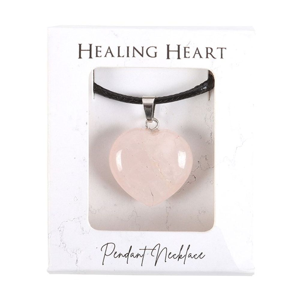 Rose Quartz Healing Crystal Heart Necklace From Witch, Please!