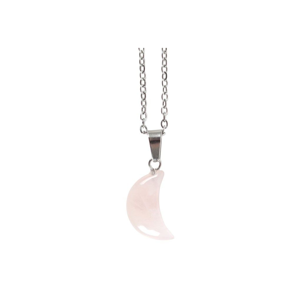 Rose Quartz Crystal Moon Necklace on Greeting Card From Witch, Please!