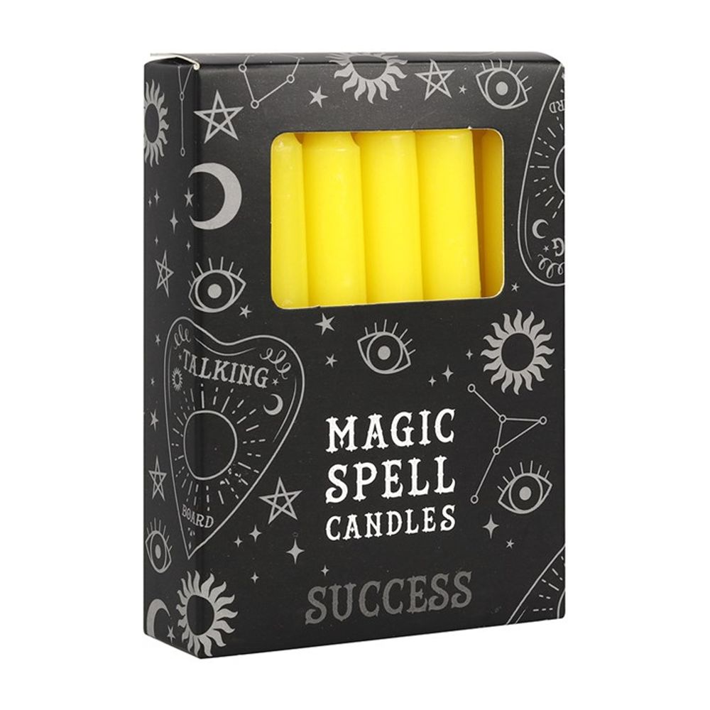 Set of 12 Yellow 'Success' Spell Candles From Witch, Please!