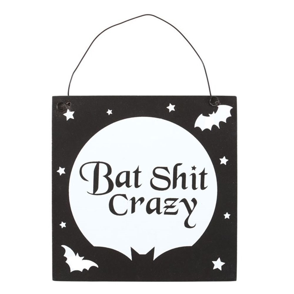 10cm Bat Shit Crazy Hanging Sign From Witch, Please!