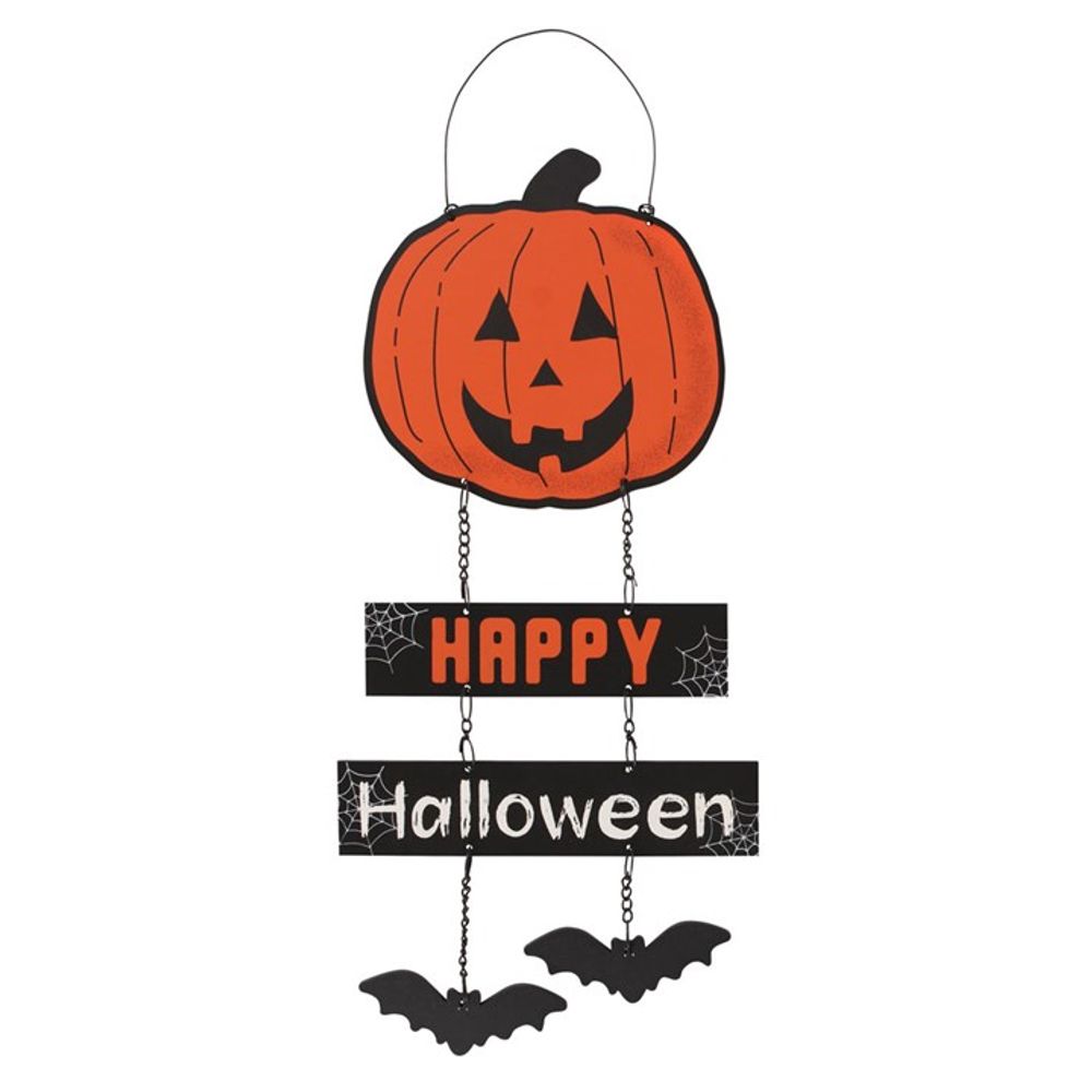 Happy Halloween Pumpkin Chain Sign From Witch, Please!