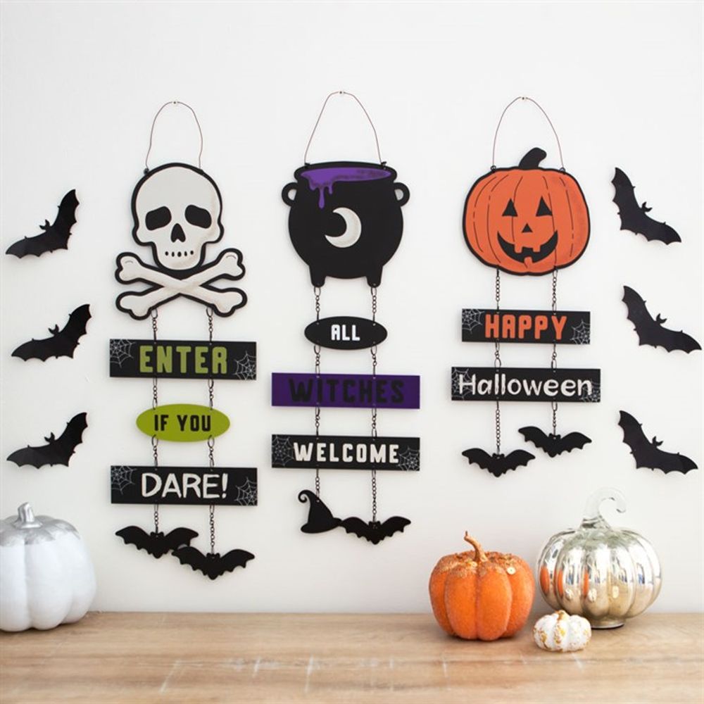 Happy Halloween Pumpkin Chain Sign From Witch, Please!