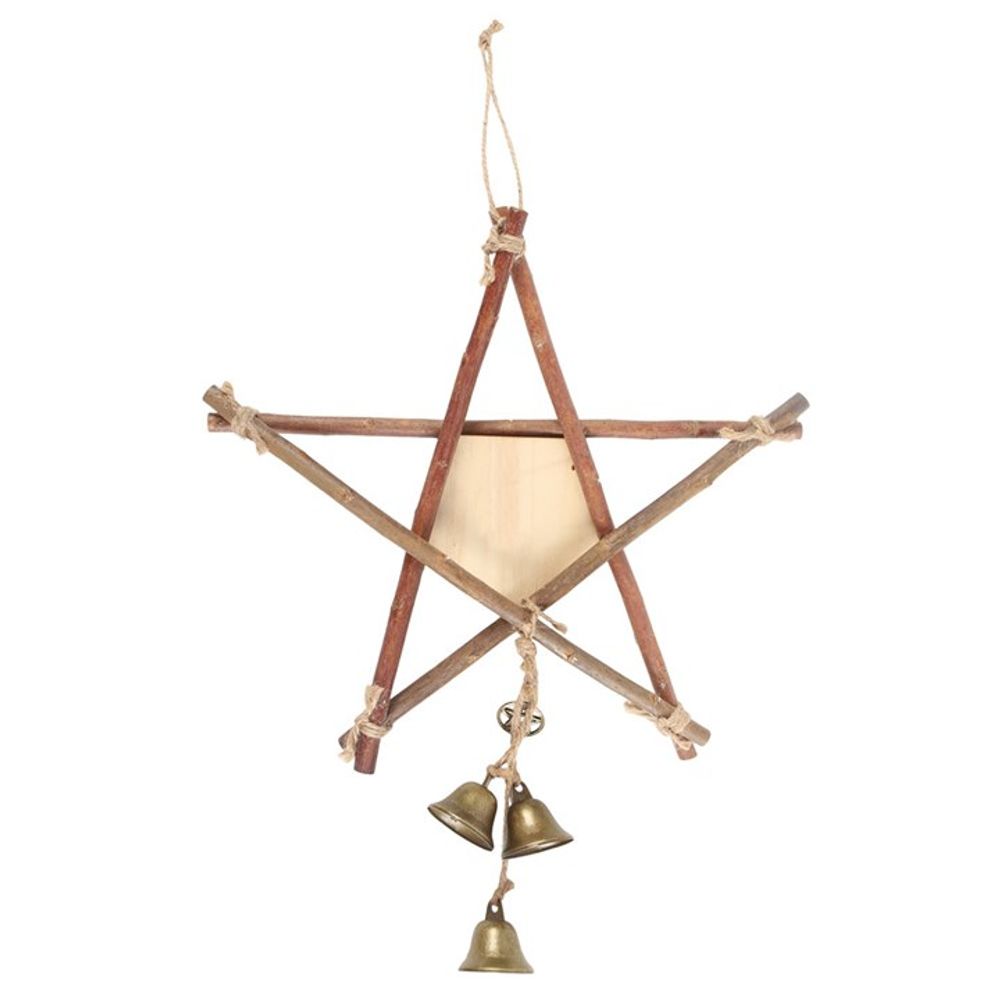 30cm Witches Welcome Willow Pentagram Sign with Bells From Witch, Please!