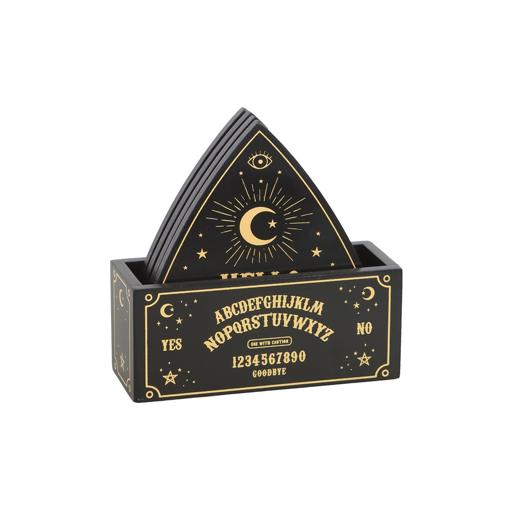 Black Talking Board Planchette Coaster Set From Witch, Please!