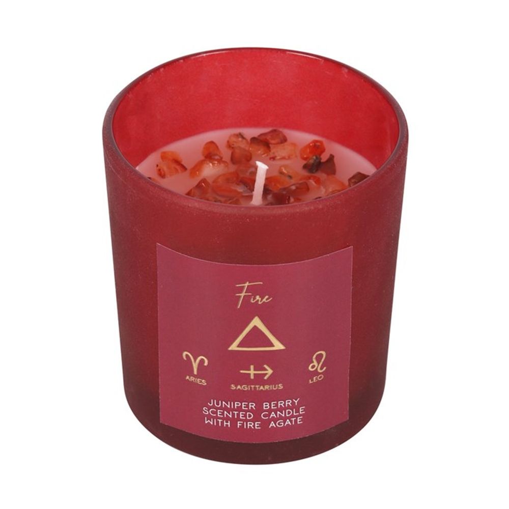 Fire Element Juniper Berry Crystal Chip Candle From Witch, Please!