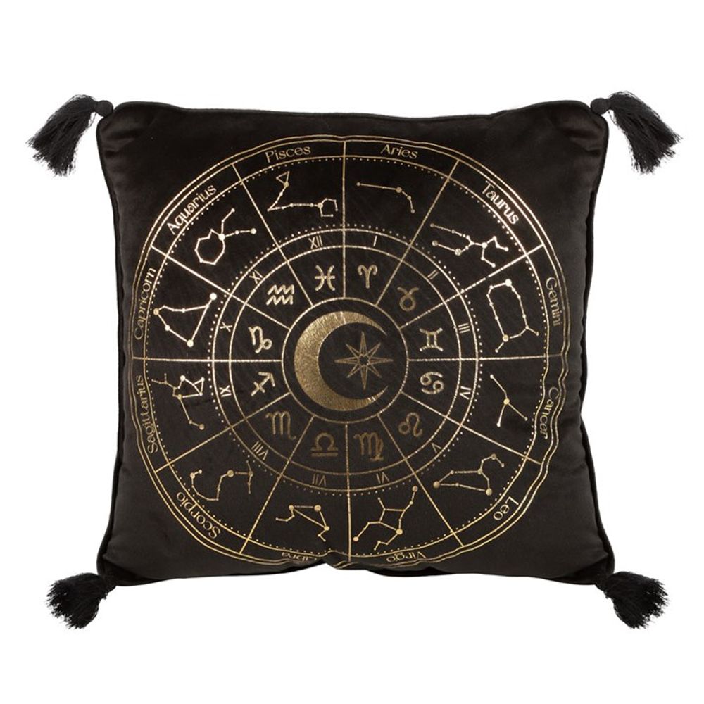 35cm Square Black Astrology Wheel Cushion From Witch, Please!