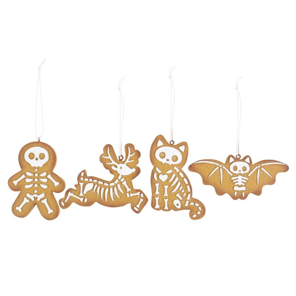 Set of 4 Creepy Skeleton Cookie Ornaments From Witch, Please!