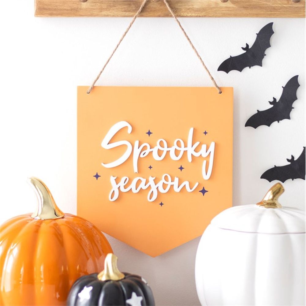 Orange Spooky Season Hanging Sign From Witch, Please!