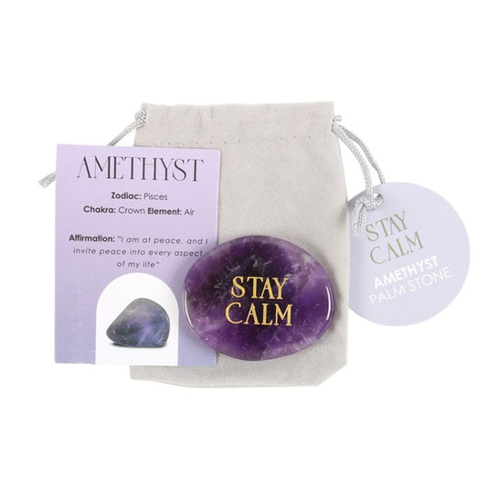 Stay Calm Amethyst Crystal Palm Stone From Witch, Please!