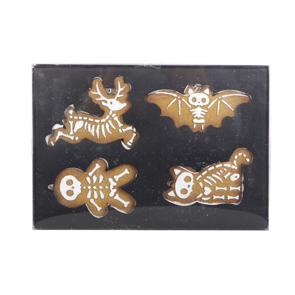 Set of 4 Creepy Skeleton Cookie Ornaments From Witch, Please!