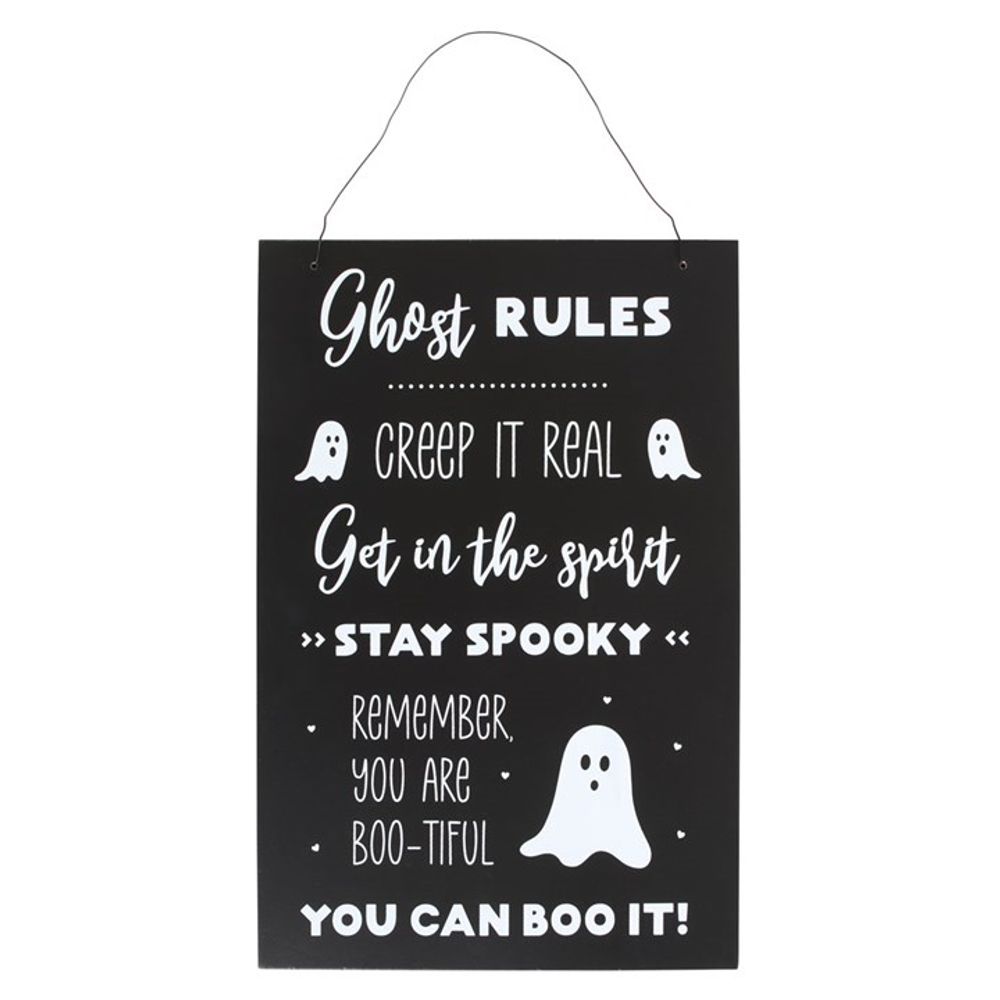 30cm Ghost Rules Hanging Sign From Witch, Please!