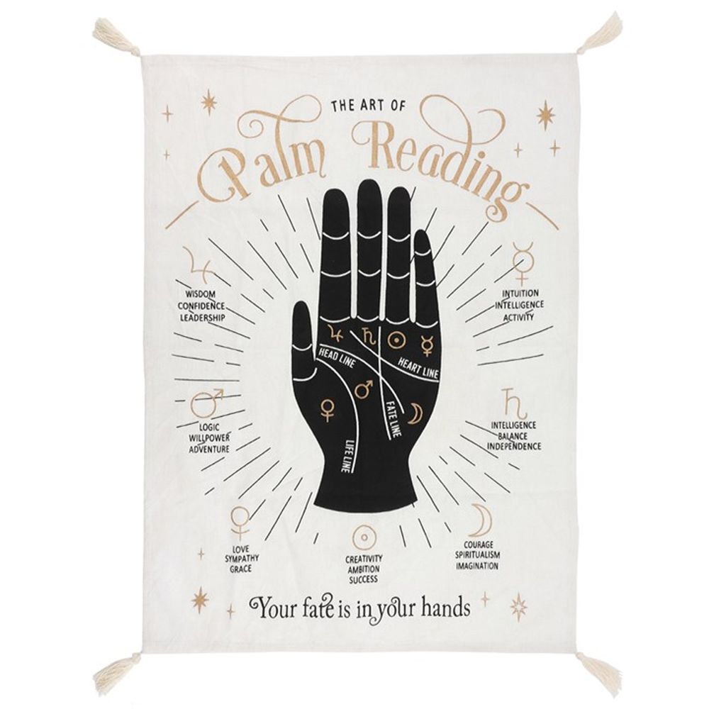 Large Palm Reading Wall Tapestry From Witch, Please!