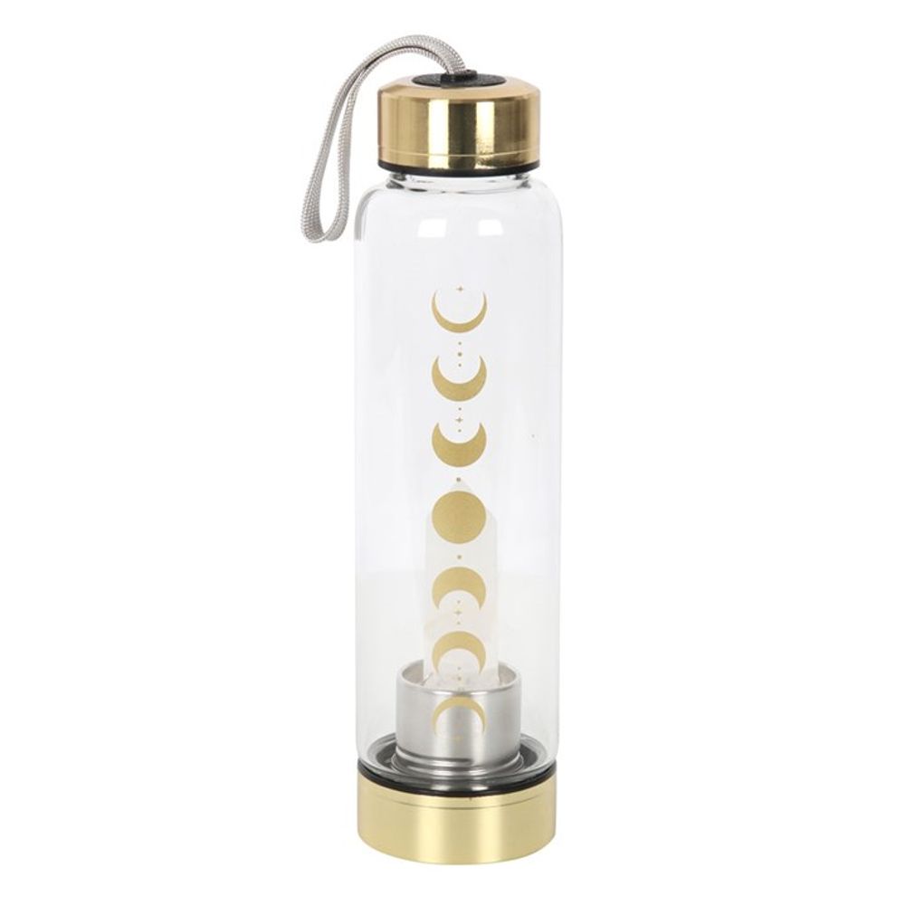 Quartz Moon Phase Glass Water Bottle From Witch, Please!