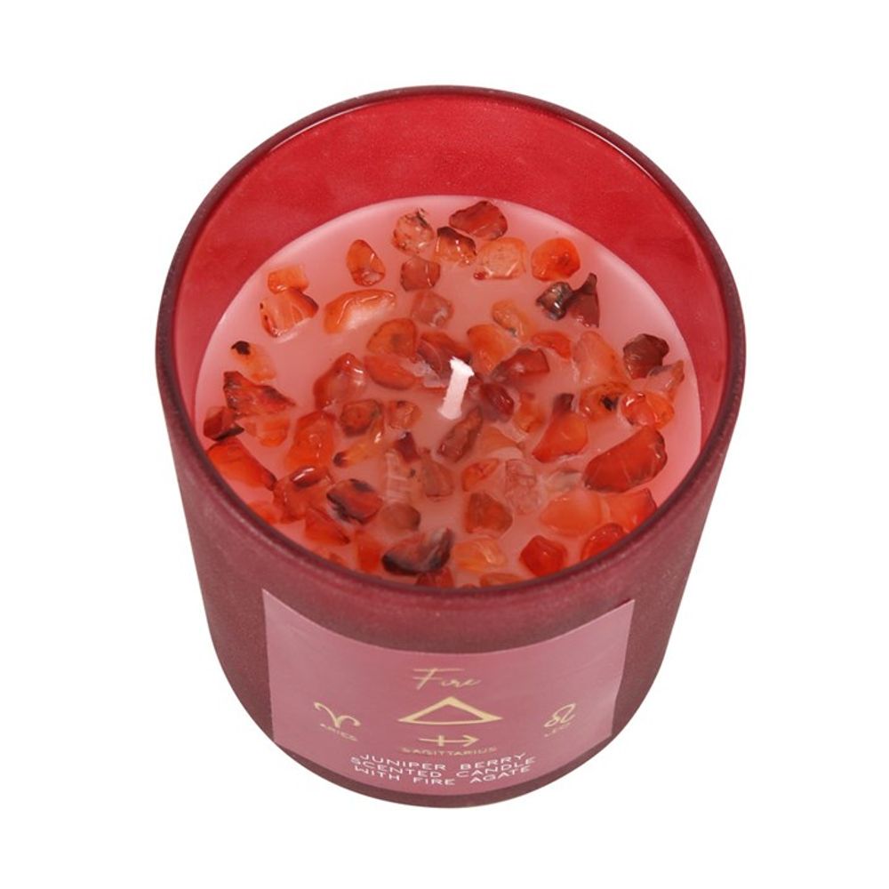 Fire Element Juniper Berry Crystal Chip Candle From Witch, Please!