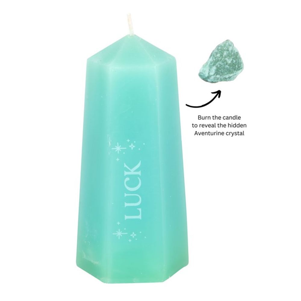 Luck Crystal Candle with Rough Green Aventurine From Witch, Please!