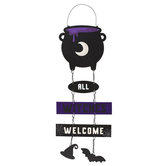 All Witches Welcome Cauldron Chain Sign From Witch, Please!