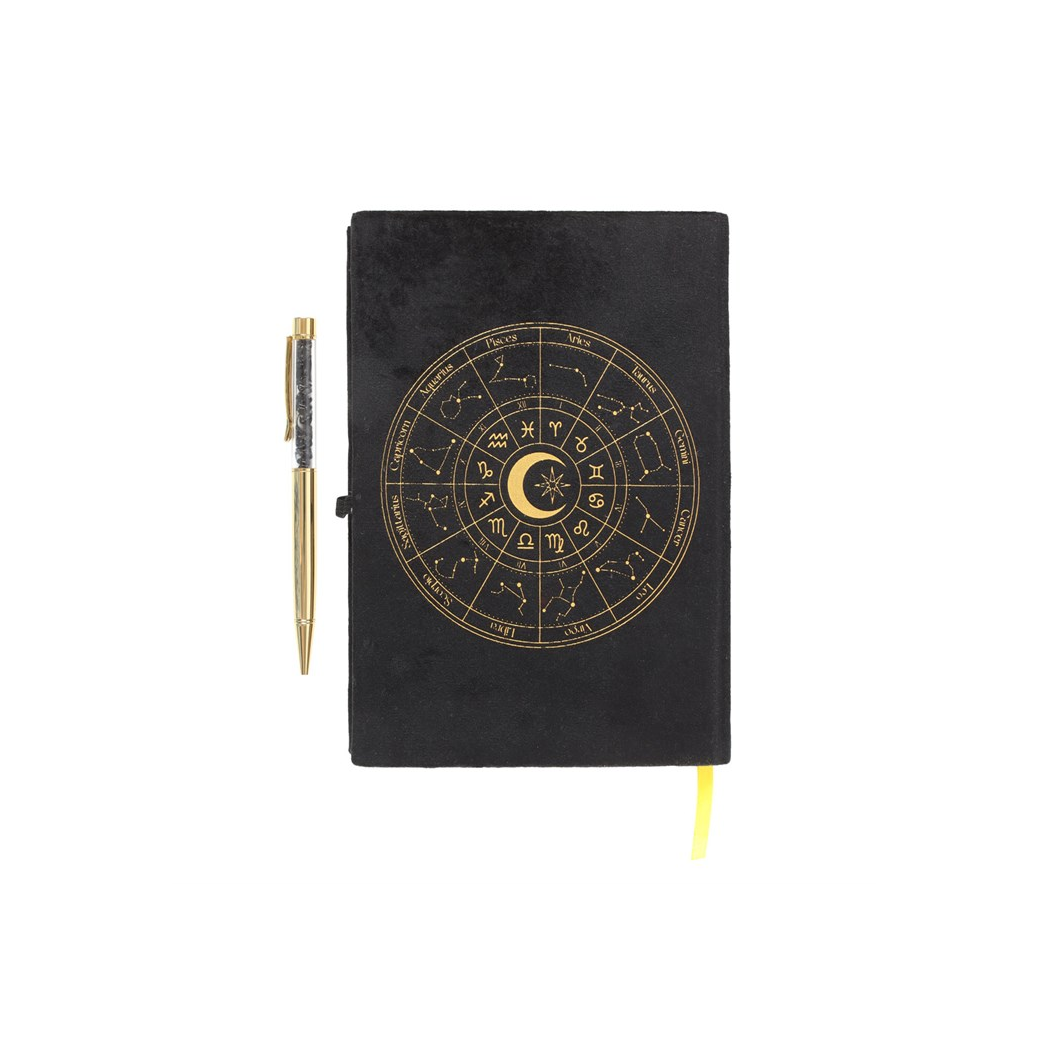 Astrology Wheel Journal with Black Obsidian Pen From Witch, Please!