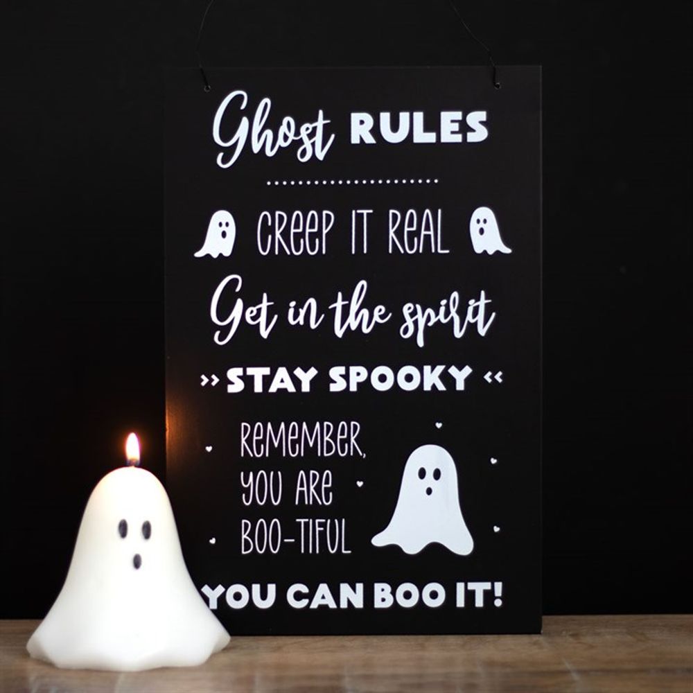 30cm Ghost Rules Hanging Sign From Witch, Please!