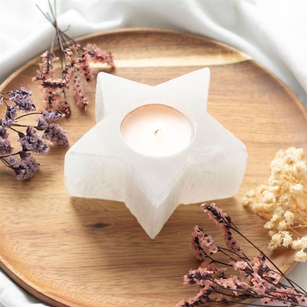 Selenite Star Tealight Holder From Witch, Please!