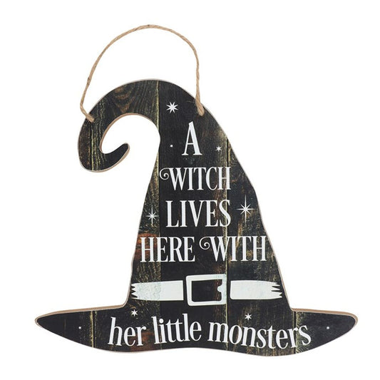 A Witch Lives Here Hanging MDF Sign From Witch, Please!