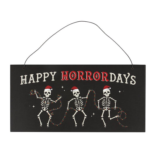 Happy Horrordays Hanging Sign From Witch, Please!