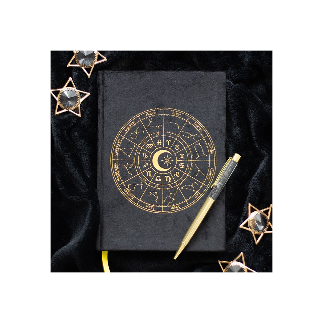 Astrology Wheel Journal with Black Obsidian Pen From Witch, Please!