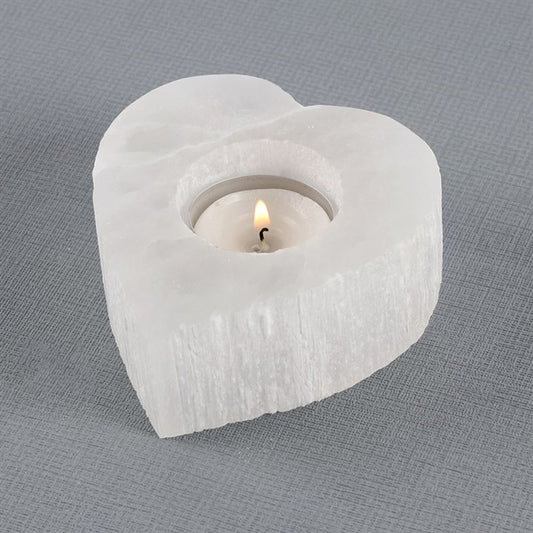 Selenite Heart Tealight Holder From Witch, Please!